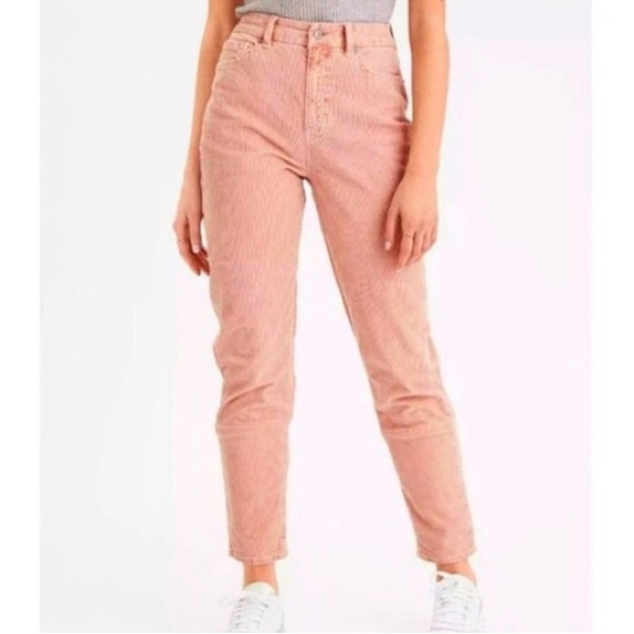 American Eagle Corduroy Curvy Mom jeans PLUS SIZE 18 Pink Super Stretch Womens - Picture 2 of 9